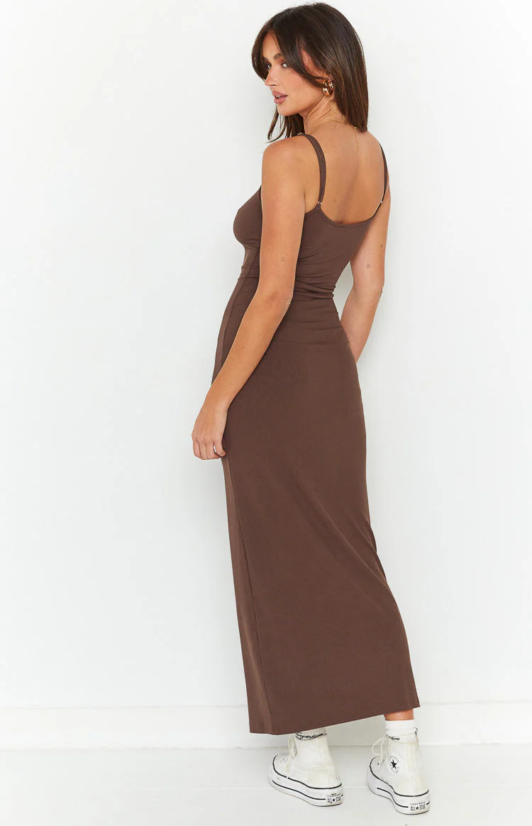 Melrose Brown Maxi Dress - Image 4