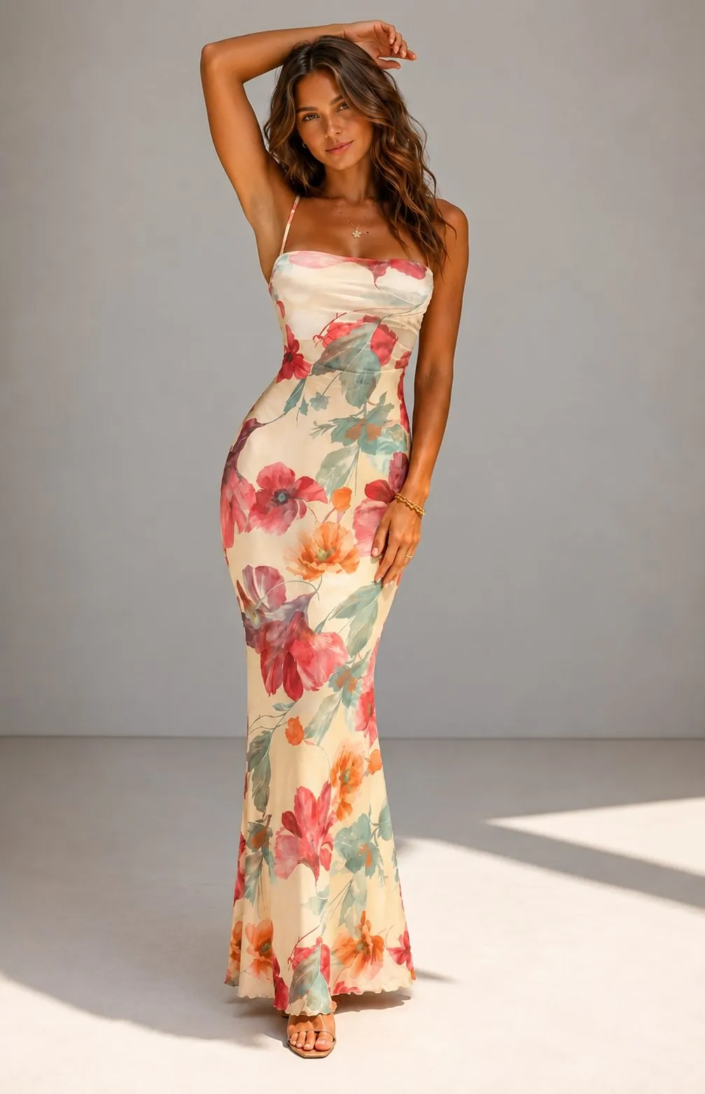 Maiah Yellow Bloom Maxi Dress - Image 2
